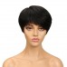 Stema Pixie Cut Straight Human Hair Machine Made Wig
